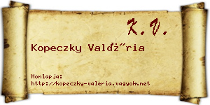 Kopeczky Valéria névjegykártya