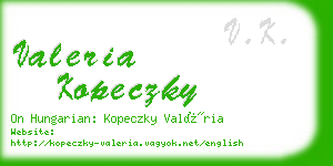 valeria kopeczky business card